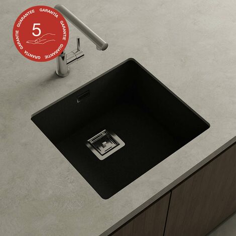 Cuve sous plan POALGI, ZIE 181, Granit, Noir Basalt, 50 cm, 1 bac