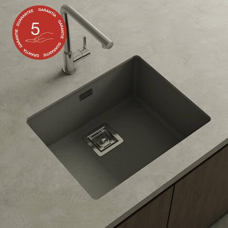 Cuve sous plan POALGI, ZIE 186, Granit, Gris Ash, 55 cm, 1 bac