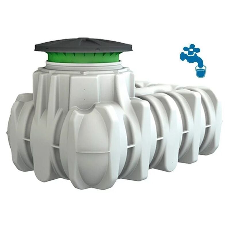 Suinga - Réservoir enterré en polyéthylène alimentaire 3000 litres. Longueur 245 cm, largeur 210 cm, hauteur 105 cm.