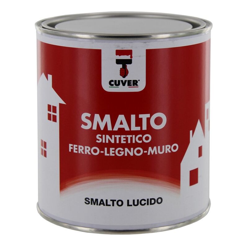 Image of Vernice smalto sintetico lucido grigio chiaro 0,750 lt per ferro legno muro vari colori per esterno Grigio Chiaro N.10 - Cuver