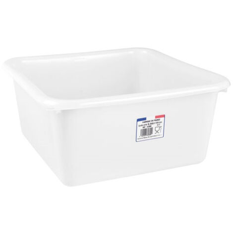 Cuvette carrée 38cm 15l blanc alimentaire - ALUMINIUM ET PLASTIQ
