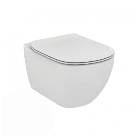 Ideal Standard – Cuvette pour WC suspendu T354601 – Porcelaine vitrifiée – Technologie AquaBlade – Abattant SoftClose – Dimensions 53,5x36,5x40cm