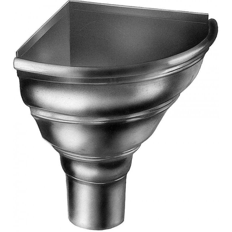 Profils De France - Cuvette demi ronde d'angle en Zinc, diamètre 100 mm