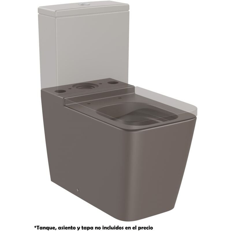 Cuvette sans rebord avec double sortie pour wc à réservoir bas square inspira Roca Couleur : Marron