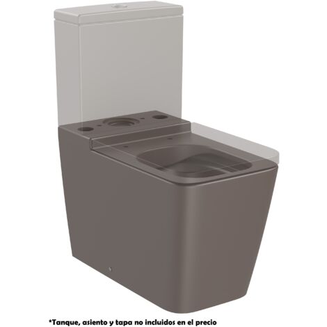 Cuvette sans rebord avec double sortie pour WC à réservoir bas SQUARE INSPIRA - ROCA Couleur : Marron