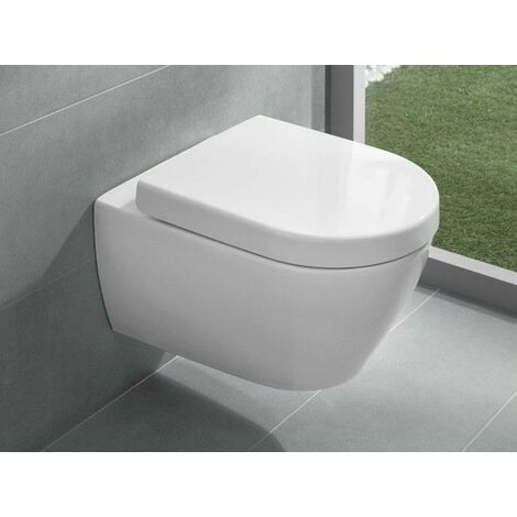 Cuvette Subway 2.0 à bride ouverte  Couleur scarabeo: Blanc brillant - Version Abattant: Soft Closing (frein de chute)
