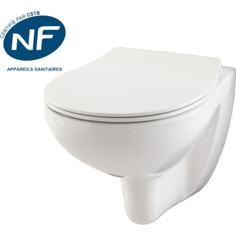 NEOSAN CUVETTE SUPENDUE GLORIA NF + ABATTANT DUROPLAST SLIM FDC