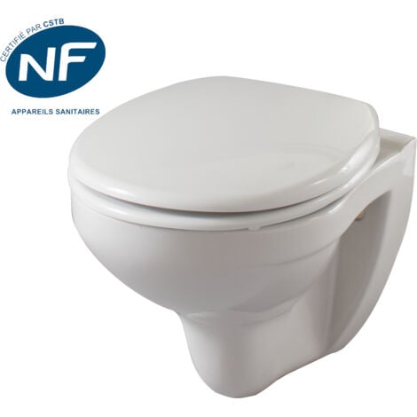 NEOSAN CUVETTE SUPENDUE SANDY NF + ABATTANT PP NF