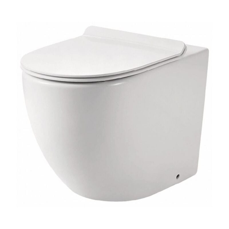 Cuvette sur le sol filomuro 37x53 cm en céramique blanc brillant - Art Ceram File - Senza coprivaso