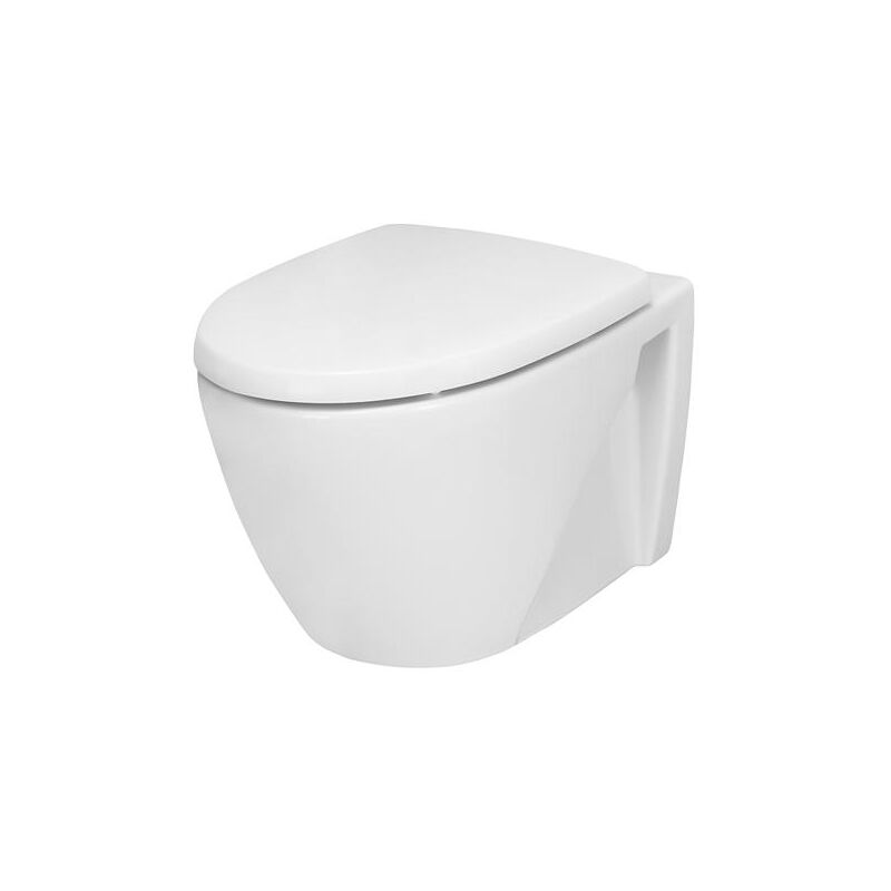 Blanc Habitat - cuvette suspendue carenee avec abattant - rh