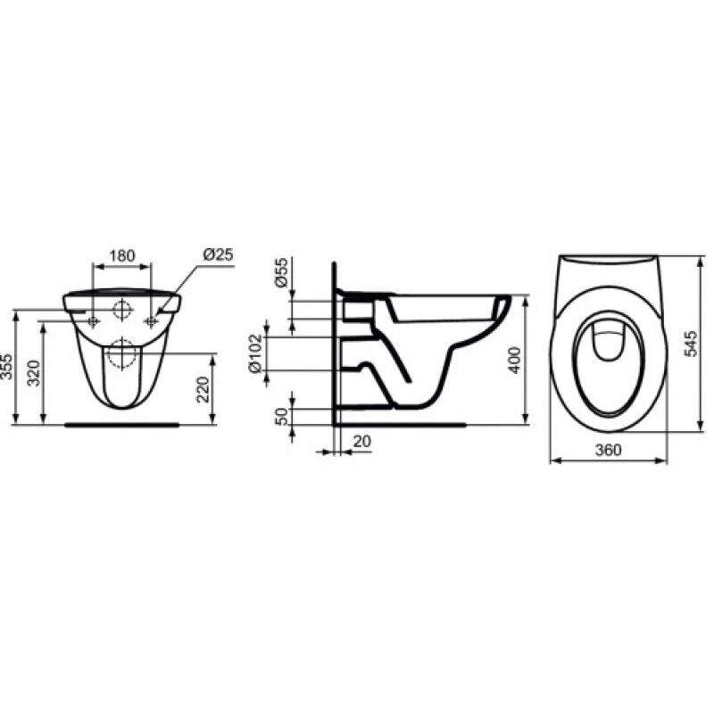 Porcher - Cuvette suspendue Esculape sh blanc