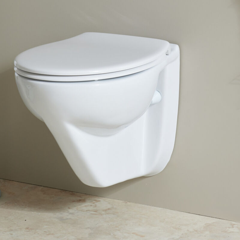 Cuvette WC suspendu PMR surélevée sans bride - AUSTIN