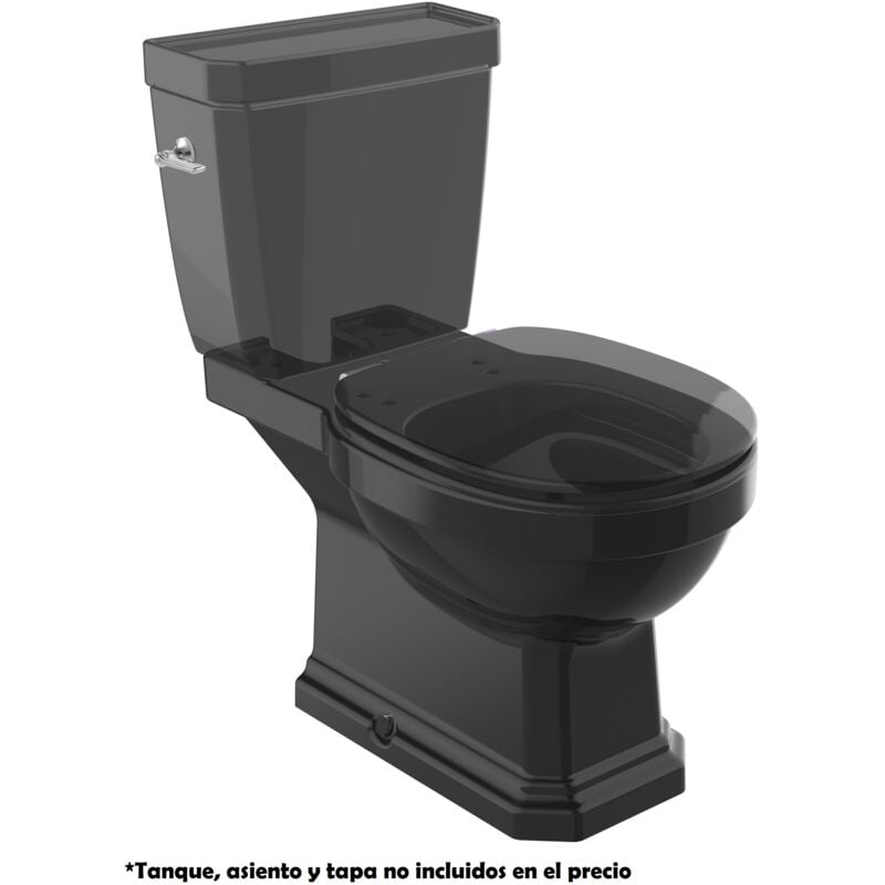 Cuvette sans rebord avec double sortie pour wc à réservoir bas carmen Roca Couleur : Noir