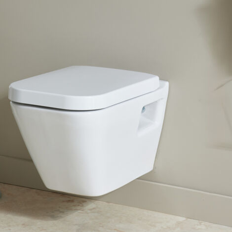 PLANETEBAIN Cuvette WC suspendu avec bride forme rectangulaire - Diagonal