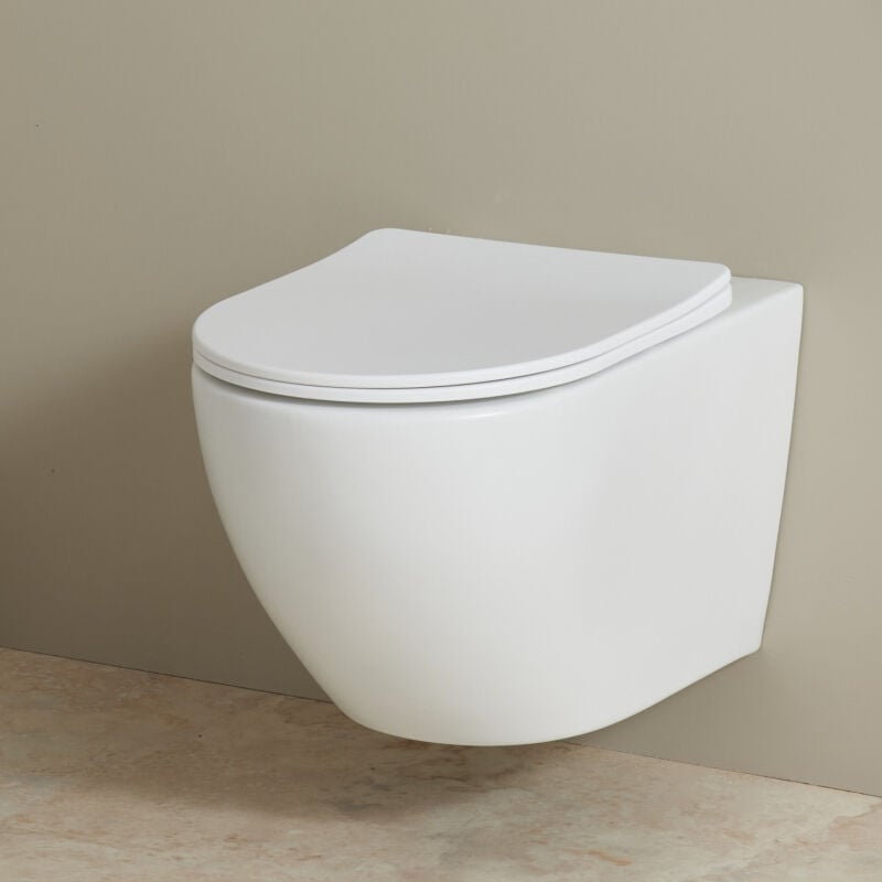 Godart - Cuvette wc suspendu blanc mat 54 cm sans bride fixations invisibles - Cyrus