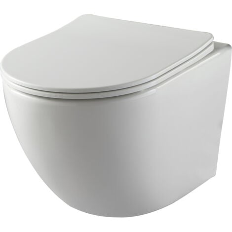 Cuvette WC suspendue allongée Alterna Mobilita 70 cm en céramique blanc  sans bride, sans abattant
