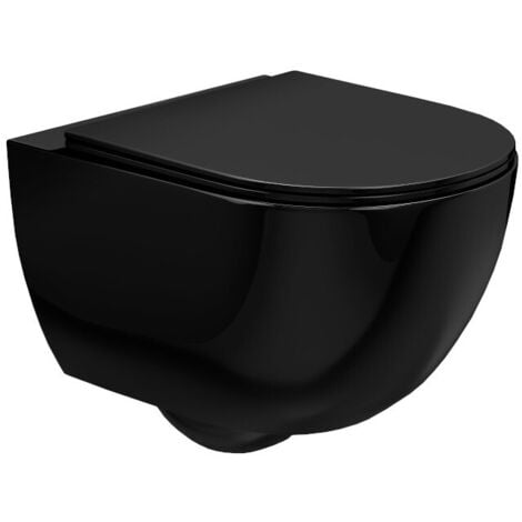 CUVETTE WC SUSPENDUE REA CARLO MINI RIMLESS FLAT BLACK MAT