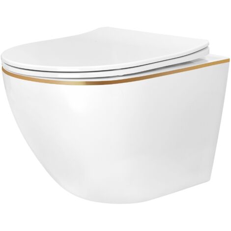 CUVETTE WC SUSPENDUE REA CARLO MINI TORNADO NFQ GOLD EDGE