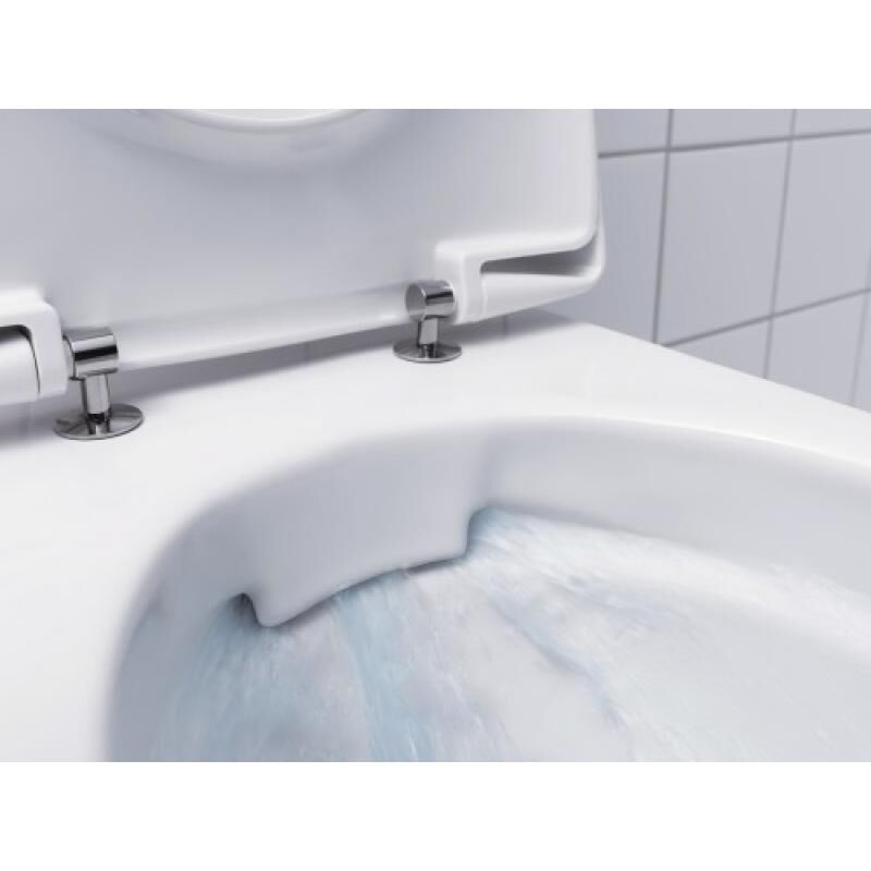 Geberit - Cuvette wc suspendue sans bride Renova Rimfree avec abattant frein de chute blanc