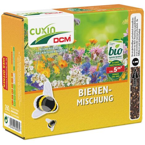 Cuxin Blumensamen Bienen-Mischung 2in1 Dünger & Saatgut Weide Garten 260 g