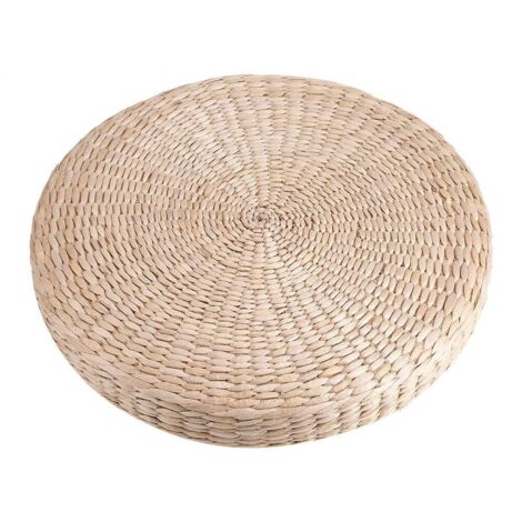 CUYT Coussin de siège Tatami, Pouf en Paille Naturelle Coussin Tatami Coussin Tatami, Rond de 40 cm pour la méditation pour Zen