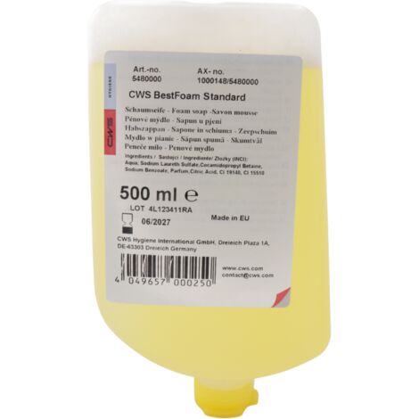 CWS BestFoam Seifenkonzentrat 5480000 500 ml, Standard, gelb, Zitronenduft