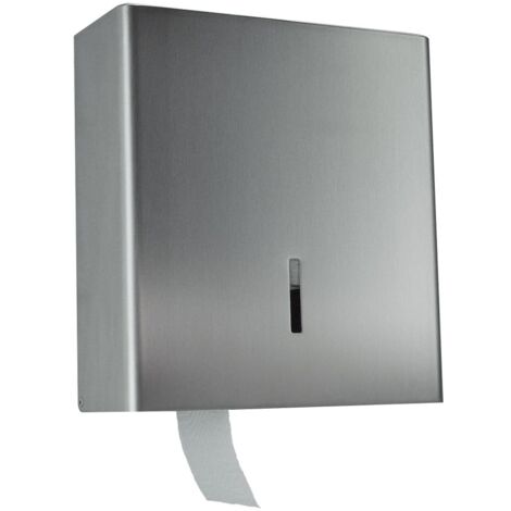 CWS ObjectLine Toilettenpapierspender für 26cm Großrollen HxBxT 345x344x114mm mit Schloss, Edelstahl