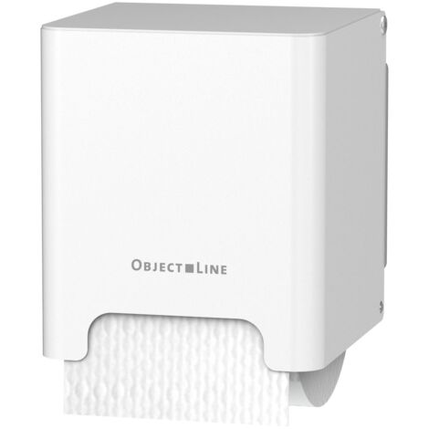 CWS ObjectLine Toilettenpapierspender für Einzelrollen HxBxT 133x118x127mm, Edelstahl Weiß
