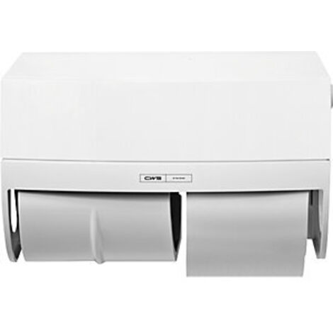 CWS Paradise WC-Toilettenpapierspender für zwei Rollen mit Schloss, HxBxT 173,9x266x182,1mm, Weiß