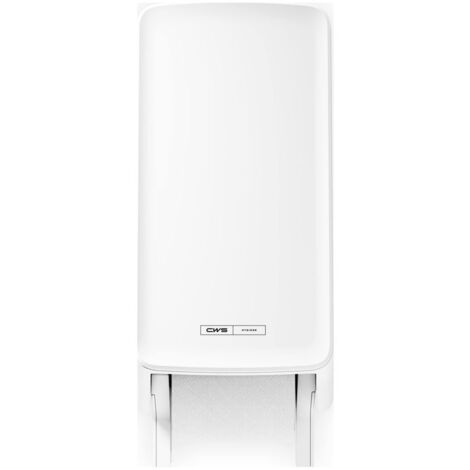 CWS PureLine Toilet Paperroll NT berührungsloser Toilettenpapierspender mit Schloss, HxBxT 366x164x184mm, Weiß