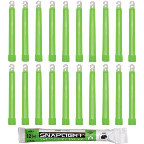 Cyalume Bastone Luminoso SnapLight Glow Sticks 15 cm - Light Sticks molto luminoso con durata di 12 ore - Verde - Sacchetto da 20