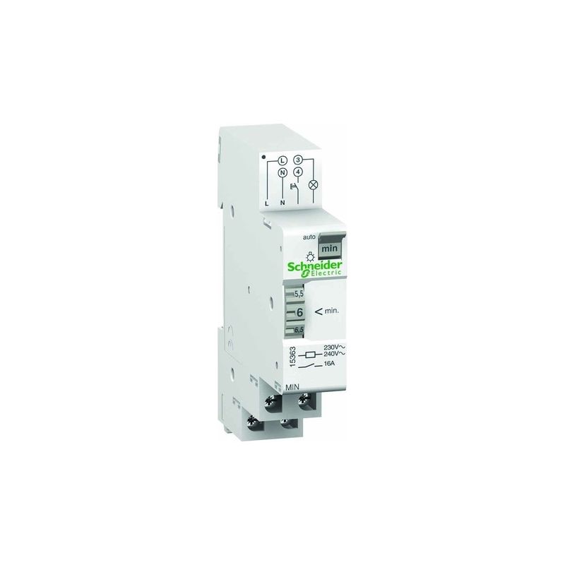 Schneider Electric - cyberall 15363 minuterie réglable, 18 mm largeur, 83 mm hauteur, 68 mm profondeur, 16 a, 230V, blanc