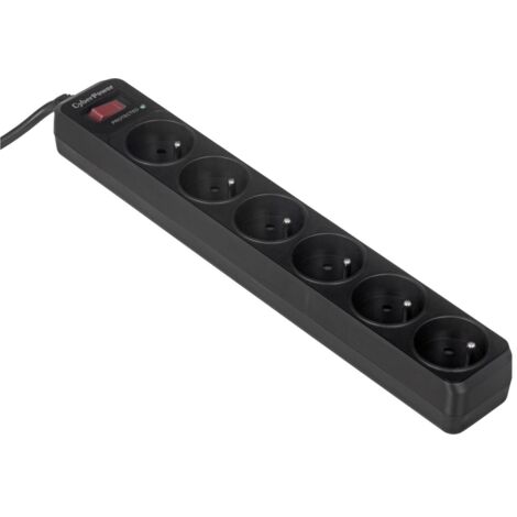 Cyberpower tracer iii b0620sc0-fr Limiteur de tension 6 prises ac 200 - 250 v noir 1,8 m