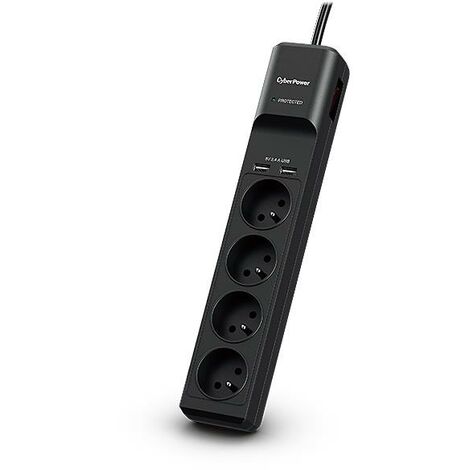 Cyberpower tracer iii p0420sud0-fr parafoudre 4 prise(s) ac 200 - 250 v 1,8 m noir