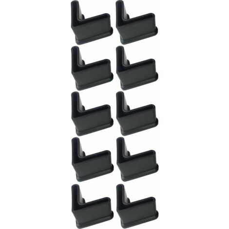 Cyclingcolors – 10er-Pack Möbelgleiter – Weiche Gummispitzen für Profilrohre – Maße 30 x 30 mm – Werkzeuglose Montage