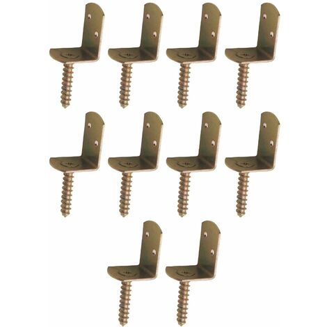 Cyclingcolors – Lot de 10 équerres de fixation en L acier zingué – Vis M8 x 40mm – Pour assemblage panneaux clôture et enclos – Support bois durable