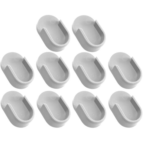 cyclingcolors 10x Supporto bastone armadio tubo ovale 30x15 mm armadio casa plastica, Bianco