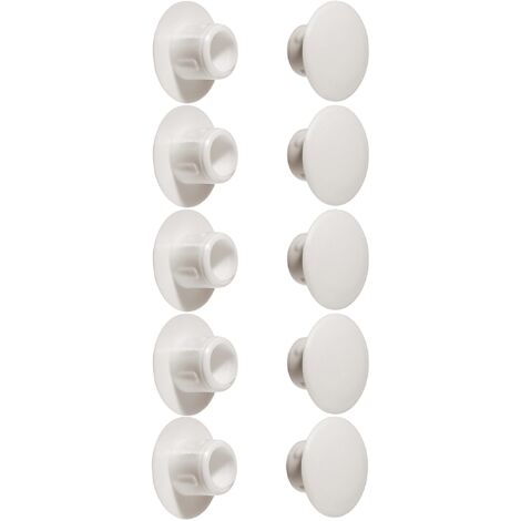 cyclingcolors 10x tappo chiusura plastica nero bianco grigio marrone mobili inserto cappuccio copriforo fori (Ø5mm / bianco RAL 9010)