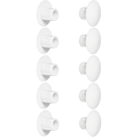 cyclingcolors 10x tappo chiusura plastica nero bianco grigio marrone mobili inserto cappuccio copriforo fori (Ø5mm (x10mm)/ bianco RAL 9010)
