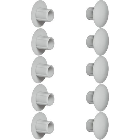 cyclingcolors 10x tappo chiusura plastica nero bianco grigio marrone mobili inserto cappuccio copriforo fori (Ø5mm (x10mm)/ grigio chiaro RAL 7035)