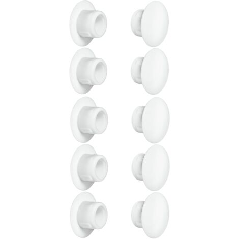 cyclingcolors 10x tappo chiusura plastica nero bianco grigio marrone mobili inserto cappuccio copriforo fori (Ø8mm/bianco RAL 9010)