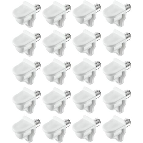 cyclingcolors 20x reggipiani perni supporto mensole 5mm Bianco staffe plastico + acciaio tasselli scaffale mobili