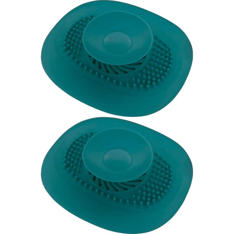 Cyclingcolors - 2x Bouchon Baignoire Universel Vidange Silicone Evier Lavabo Cuisine Protection Sol Buanderie Salle Bain Filtre Odeur, Bleu foncé