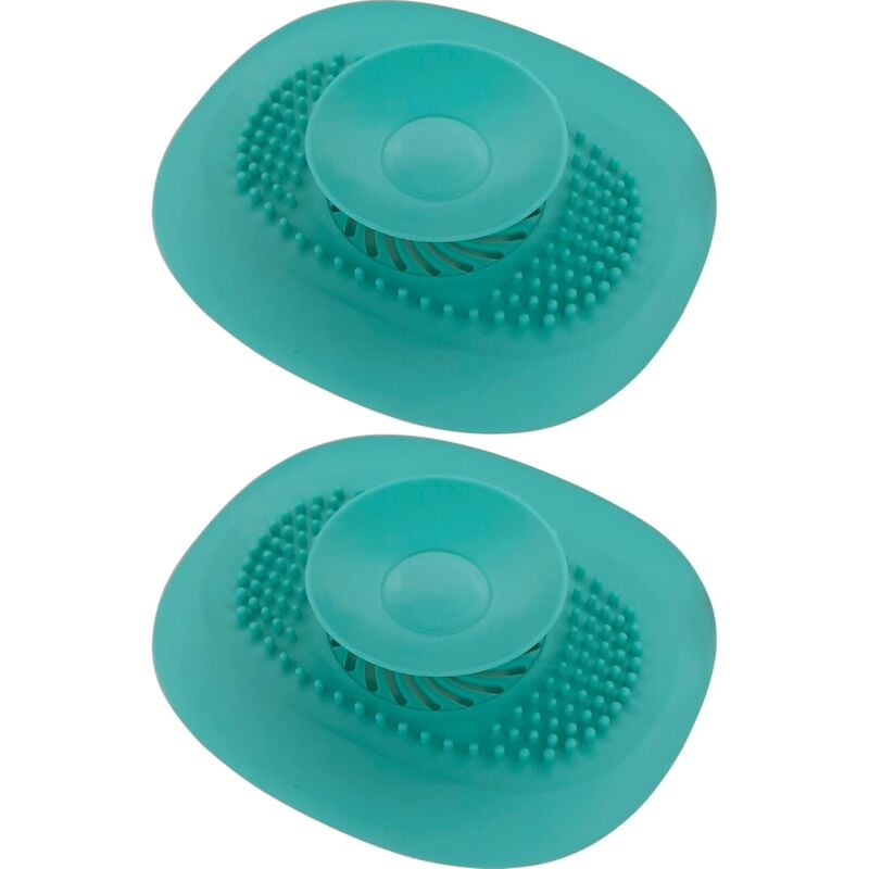 Cyclingcolors - 2x Bouchon Baignoire Universel Vidange Silicone Evier Lavabo Cuisine Protection Sol Buanderie Salle Bain Filtre Odeur, Bleu clair