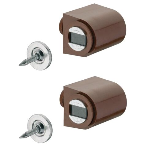 cyclingcolors 2x Calamita per Mobili Chiusura Magnetica rotondo marrone a vite Armadio Ante Cucina Magnete Serratura