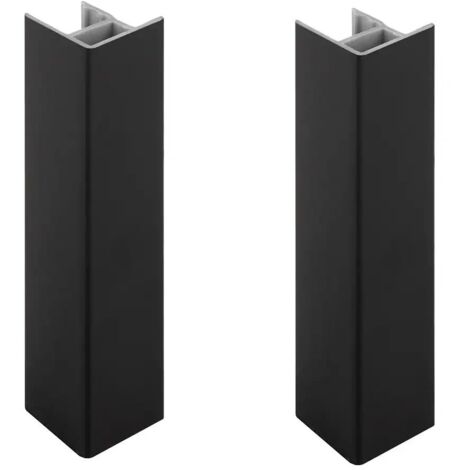 cyclingcolors 2x Connettore Zoccolino Battiscopa 120mm nero opaco Bordo Mobili Cucina Zoccolo Giunzione multiangolo angolare
