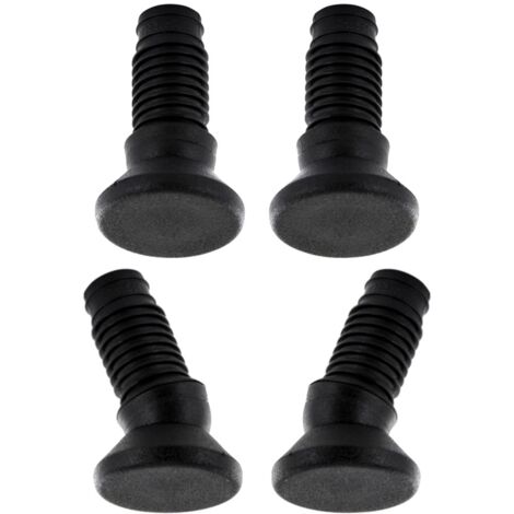 cyclingcolors 4x Piedi regolabile tappo plastica piedino piede tondo tubi sedia mobili nero (25/16mm)