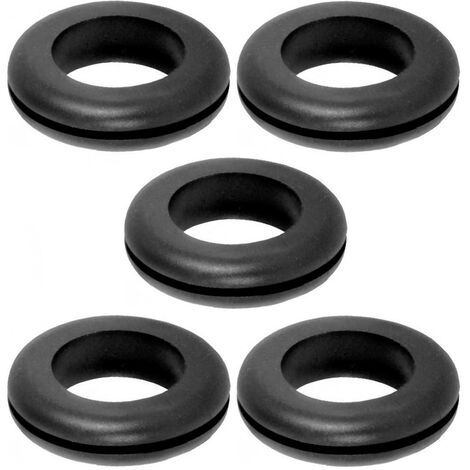 cyclingcolors 5x passacavo in gomma nero gommini elettrico guarnizione anello fori filo spina cavo tappo (D1 = 6.5 x d =4.5 x H1 = 1.2 mm)