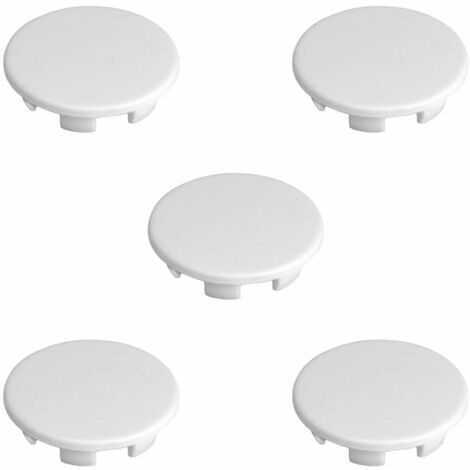 cyclingcolors 5x Tappi per Fori Plastica Tappini Bianchi a Scatto Chiusura Fori Copriforo Chiudere Buchi Mobili Fori Trapanati, Ø25.4mm (1)
