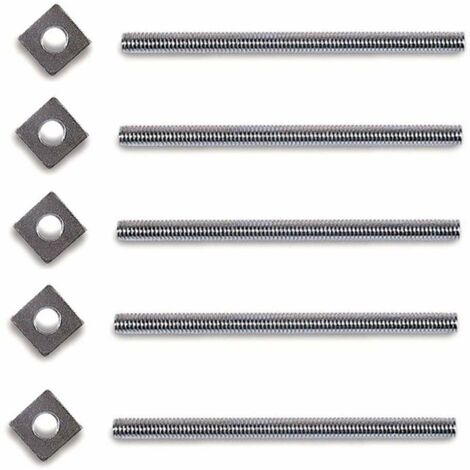 Cyclingcolors – Lot de 5 tiges filetées M4 x 60 avec écrous carrés – Acier pour assemblage meuble – Tables, lits, chaises, armoires, étagères